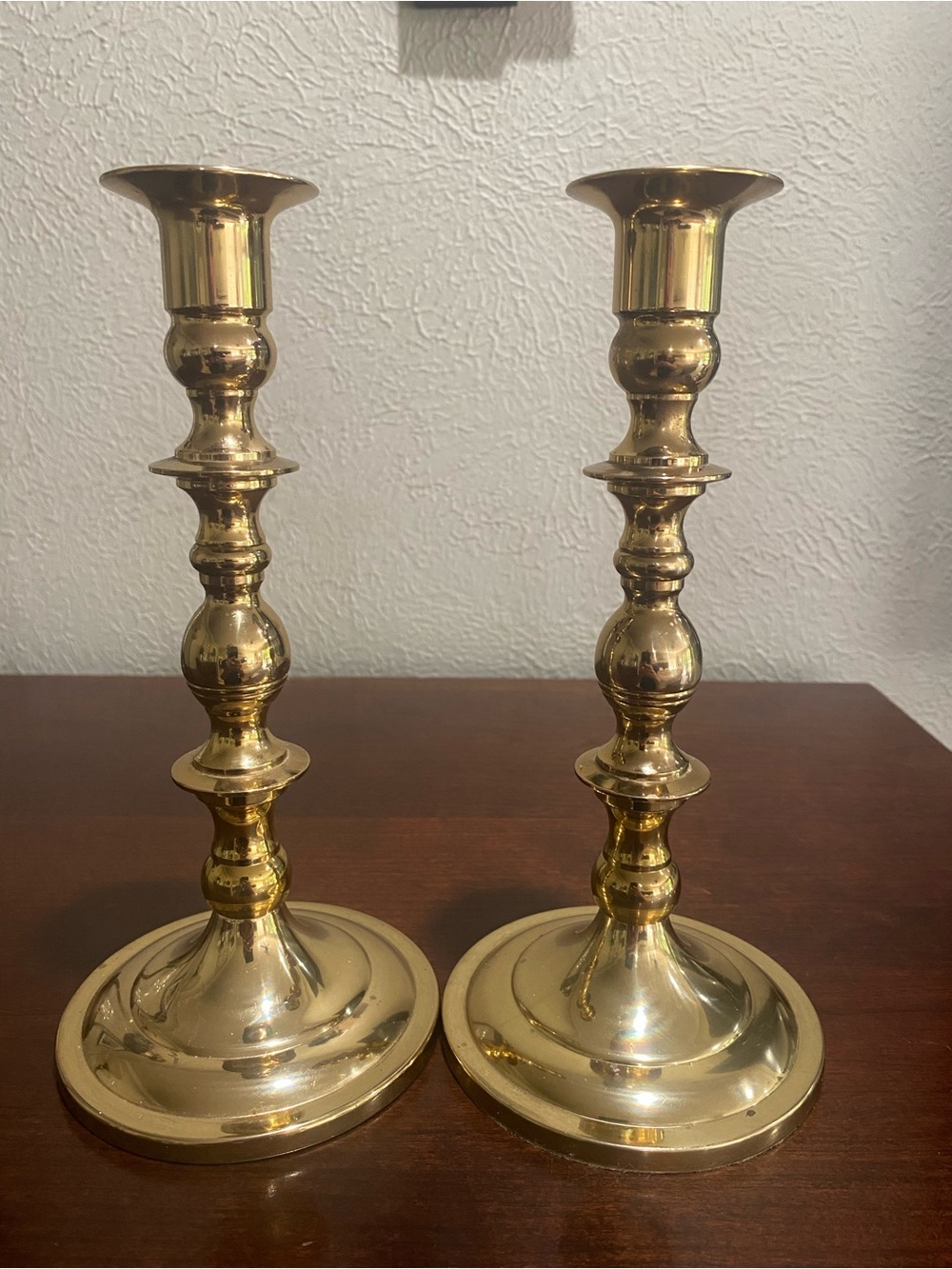 Vintage, Pair Of Baldwin Solid Brass Taper Candle Stick Holders